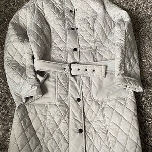 Lands End’ quilted belted long jacket Medium